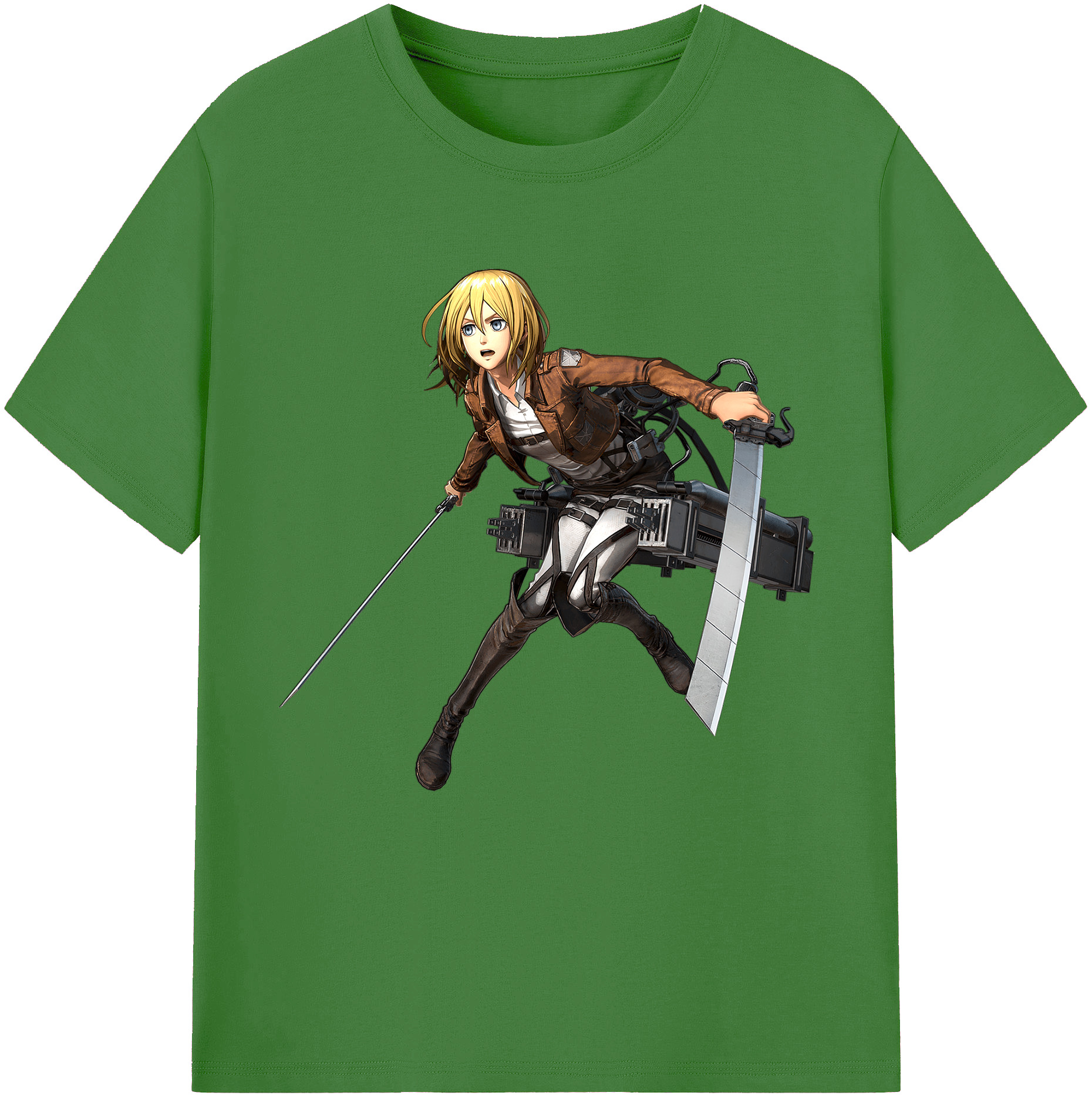 （画像用） 進撃の巨人 クリスタ·レンズ Attack on Titan Christa Lenz レディースカジュアルプリントTシャツ（綿100％）